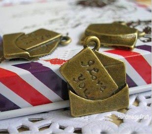 16X18MM Bronze Love Letter Envelope Trinket charms (sold in per package of 150pcs)