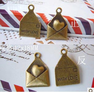 12X18MM Bronze Love Envelope Trinket charms (sold in per package of 200pcs)