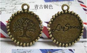 21MM Bronze Circle pendant Charms(sold in per package of 100pcs,assorted)