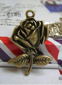 25X17MM Bronze Trinket Ornament Rose Charms (sold in per package of 200pcs)