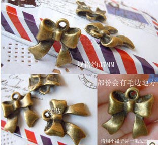 17MM Bronze Bowknot pendant charms (sold in per package of 200pcs)