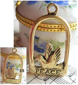 19x35MM Bronze Peace Dove Trinket charms (sold in per package of 50pcs)