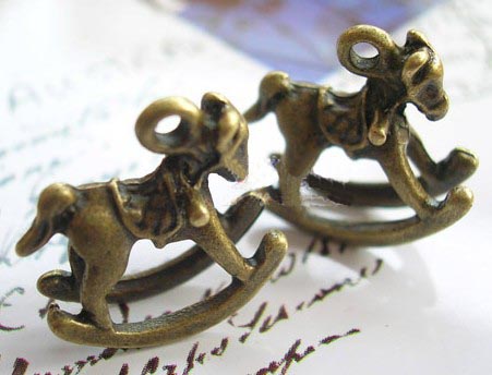 15MM Bronze Hobbyhorse Pendant charms (sold in per package of 200pcs)