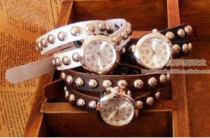 Leather Bracelet Watches(sold in per package of 6pcs)