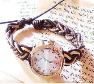 Leather Bracelet Watches(sold in per package of 10pcs,assorted colors)