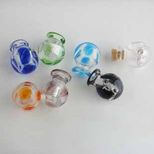 Murano Glass Essential Oil Vials (15MMx19MM, assorted colors)