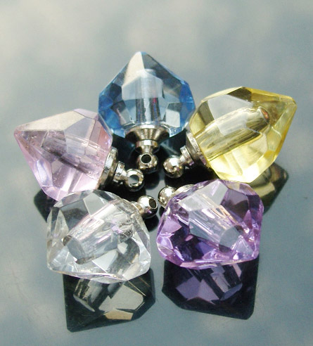 Crystal Plain Vials Diamond Heart (16x19MM,assorted colors)