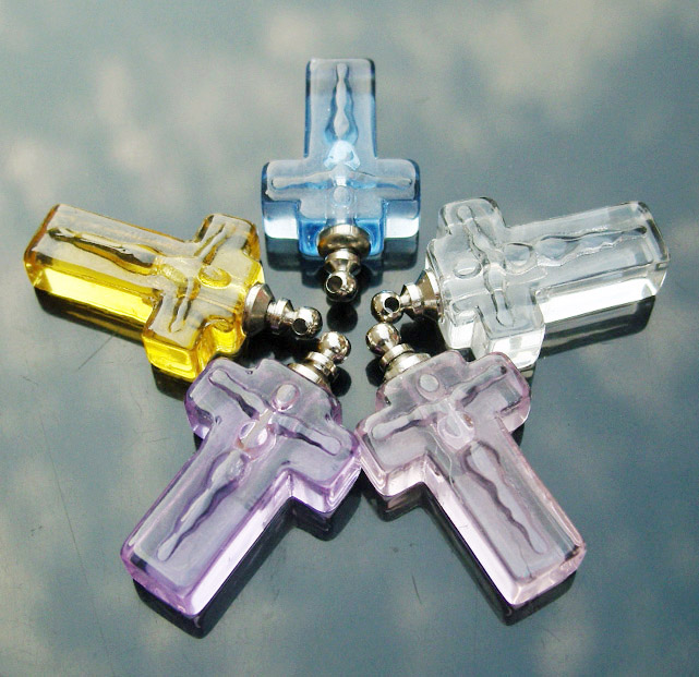 Crystal Plain Vials Cross(16x19MM,assorted colors)