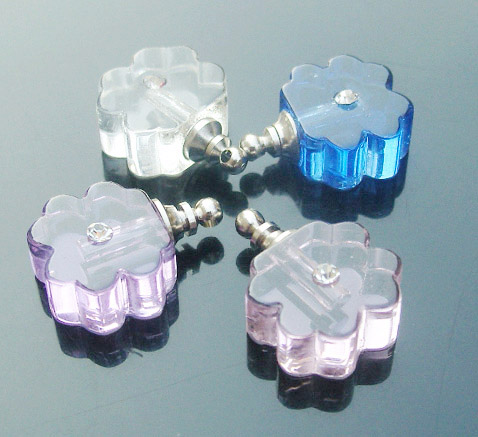 Crystal Rhinestone Vials Lucky Clover(21x13MM,assorted colors)