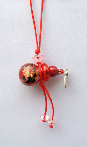 Murano Glass Perfume Cellphone Strap Red