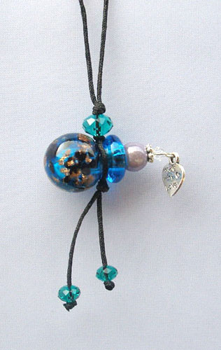 Murano Glass Perfume Cellphone Strap Light Blue