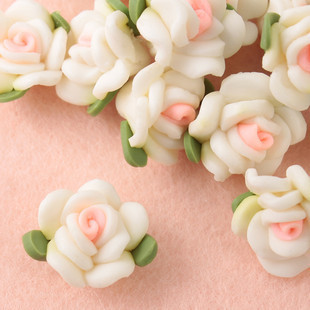 10MM White FIMO Flowers (Sold in per package of 40pcs)