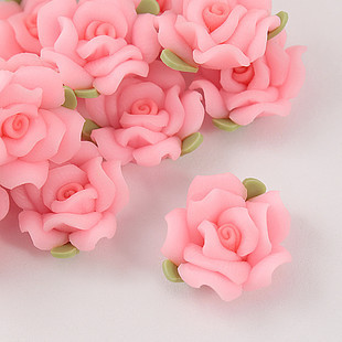 15MM Pink FIMO Flowers (Sold in per package of 40pcs)