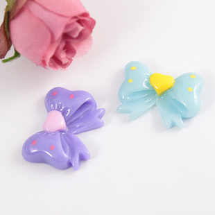 15x19MM Resin Love Heart Bowknot (Sold in per package of 60pcs,assorted colors)