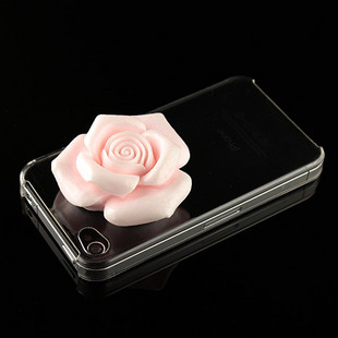 55MM Pink Resin Rose (Sold in per package of 10pcs)