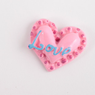 17X20MM Love Heart Pink (Sold in per package of 100pcs)