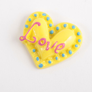 17X20MM Love Heart Yellow (Sold in per package of 100pcs)