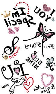 Tattoo Sticker Letter Butterfly (Sold in per package of 30pcs)