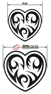 Tattoo Sticker Heart (Sold in per package of 50pcs)