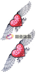 Tattoo Sticker Heart Wings (Sold in per package of 50pcs)