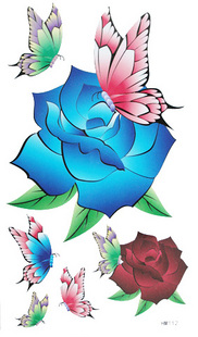 Tattoo Sticker Butterfly Loves Flower (Sold in per package of 30pcs)