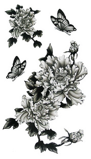 Tattoo Sticker Butterfly Loves Flower (Sold in per package of 30pcs)