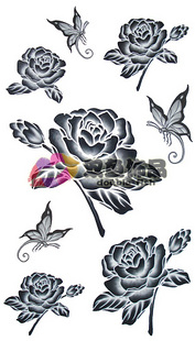 Tattoo Sticker Peony (Sold in per package of 30pcs)