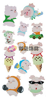 Tattoo Sticker Lovely Pig (Sold in per package of 40pcs)