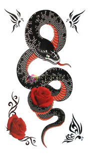 Tattoo Sticker Snake Rose (Sold in per package of 40pcs)