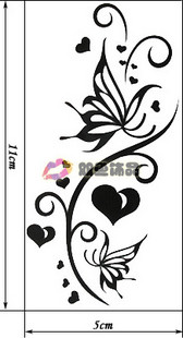 Tattoo Sticker Buttlerfly Loves Flower (Sold in per package of 50pcs)