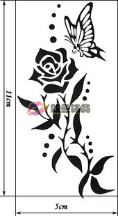 Tattoo Sticker Butterfly Loves Flower (Sold in per package of 40pcs)