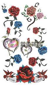 Tattoo Sticker Love Rose (Sold in per package of 40pcs)