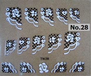 White Lace Nail Stickers (Sold in per package of 50pcs,assorted)
