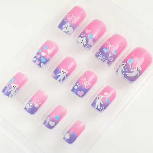Lovely Bear Nail Tips (Sold in per package of 12pcs,assorted colors)