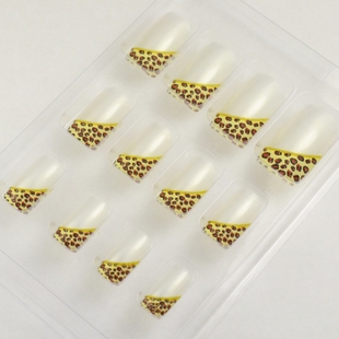 French Leopard Nail Tips (Sold in per package of 12pcs)
