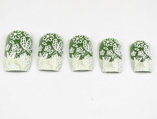 Green Lace Nail Tips (Sold in per package of 12pcs)