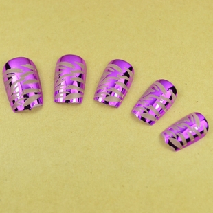 Purple Hollowed Nail Tips (Sold in per package of 24pcs)