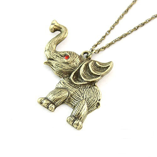 Retro Necklace Elephant (Sold in per package of 25pcs,assorted colors)