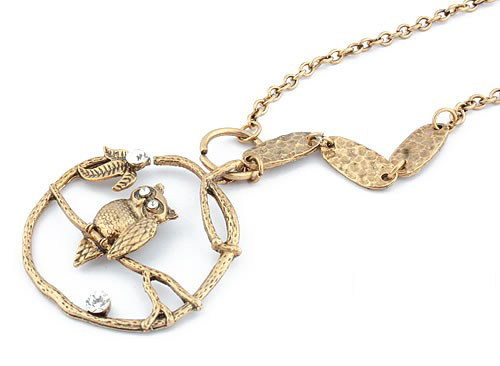 Retro Necklace Owl (Sold in per package of 15pcs,assorted colors)