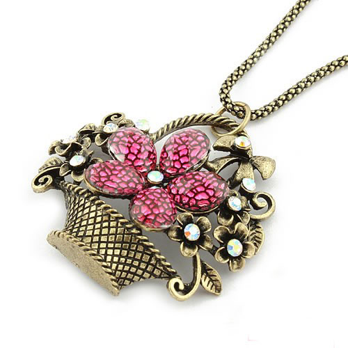 Retro Necklace Flower Basket (Sold in per package of 20pcs,assorted colors)