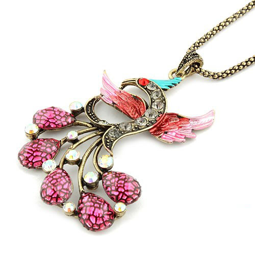 Retro Necklace Peacock (Sold in per package of 20pcs,assorted colors)