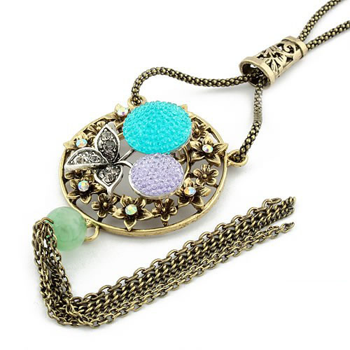 Retro Necklace Flower (Sold in per package of 15pcs,assorted colors)