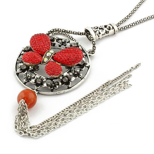 Retro Necklace Butterfly (Sold in per package of 15pcs,assorted colors)