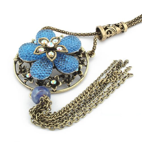 Retro Necklace Flower (Sold in per package of 15pcs,assorted colors)