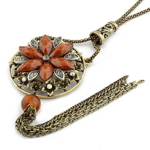 Retro Necklace Flower Basket (Sold in per package of 15pcs,assorted colors)