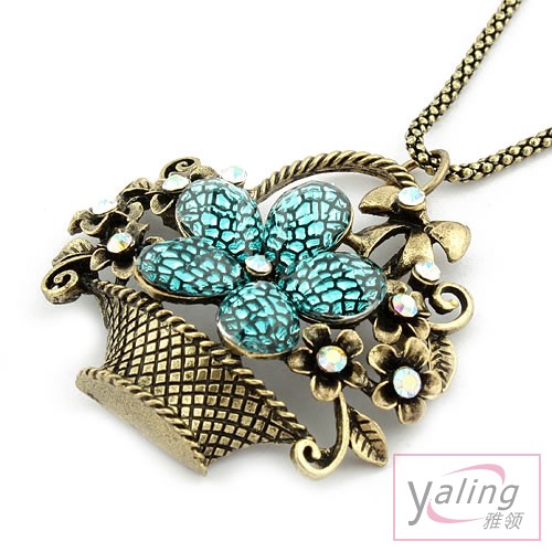 Retro Necklace Flower Basket (Sold in per package of 20pcs,assorted colors)