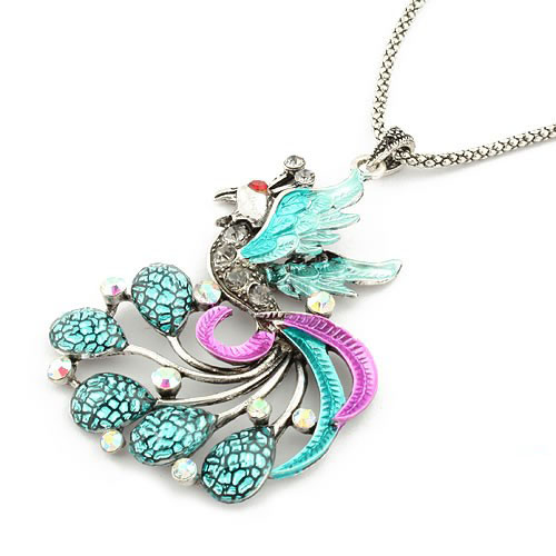 Retro Necklace Peacock (Sold in per package of 20pcs,assorted colors)