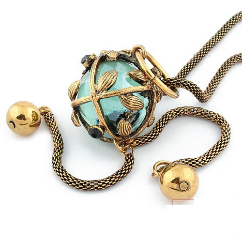 Retro Necklace Crystal Ball (Sold in per package of 15pcs,assorted colors)