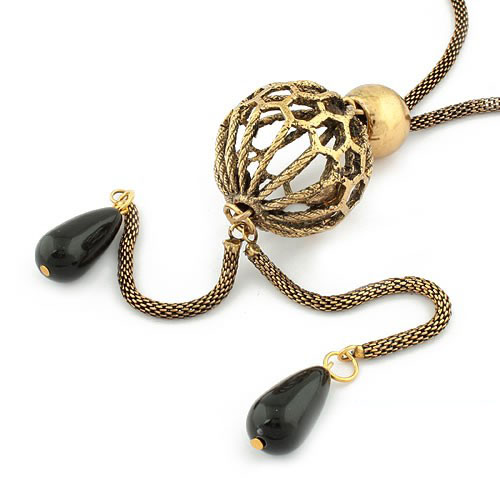 Retro Necklace Crystal Ball (Sold in per package of 15pcs,assorted colors)