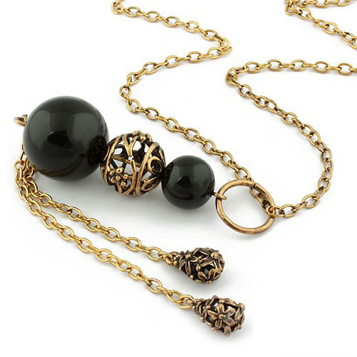 Retro Necklace Crystal Ball(Sold in per package of 15pcs,assorted colors)